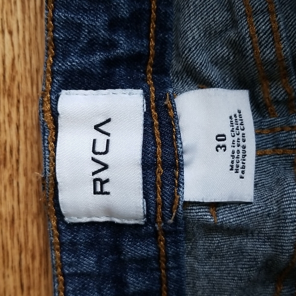 (30) RVCA Skinny Fit Denim Mid Rise Cropped Jeans Cotton Blend - Picture 3 of 10